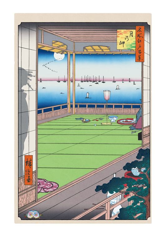 【村上隆 版画作品】広重名所江戸百景 K084_月の岬