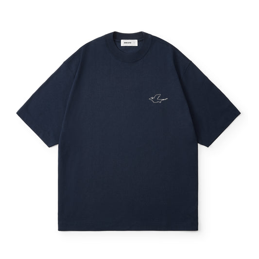 everyone ok pigeon logo tee shirt（NAVY）