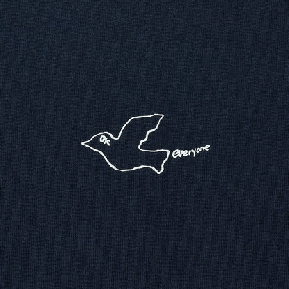 everyone ok pigeon logo tee shirt（NAVY）