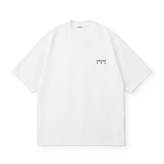 everyone ok korean logo tee shirt（WHITE）